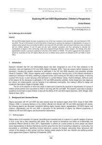 Exploring HIV and AIDS Stigmatisation: Children’s Perspectives Gcina Kheswa MCSER Publishing, Rome-Italy