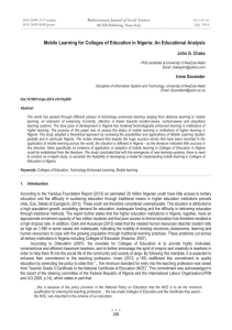 Mobile Learning for Colleges of Education in Nigeria: An Educational... Mediterranean Journal of Social Sciences John G. Chaka MCSER Publishing, Rome-Italy