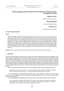 Factors Influencing Trainee Teachers’ Choice of Schools on Deployment after