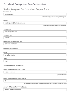 Student Computer Fee Committee Student Computer Fee Expenditure Request Form