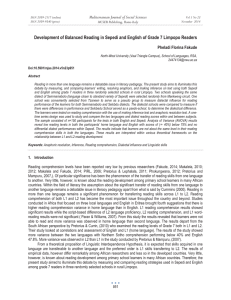 Development of Balanced Reading in Sepedi and English of Grade... Mediterranean Journal of Social Sciences Pheladi Florina Fakude MCSER Publishing, Rome-Italy