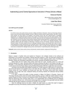 Implementing Learner-Centred Approaches to Instruction in Primary Schools in Malawi