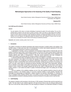 Methodological Approaches to the Assessing of the Quality of Audit... Mediterranean Journal of Social Sciences Meleshenko S.S. MCSER Publishing, Rome-Italy