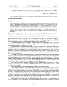 Gender in Multidimensional Peacekeeping Operations: Sexual Violence in Conflict