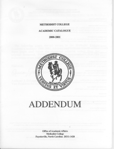 ADDENDUM METHODIST COLLEGE ACADEMIC