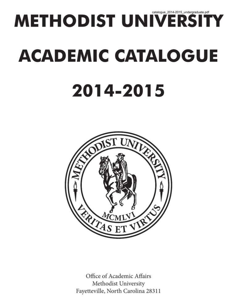 methodist-university-academic-catalogue-2014-2015-office-of-academic