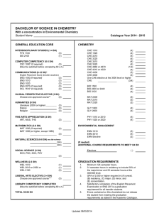 BACHELOR OF SCIENCE IN CHEMISTRY