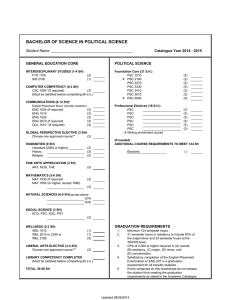 BACHELOR OF SCIENCE IN POLITICAL SCIENCE Student Name  ________________________________________