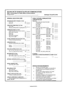 BACHELOR OF SCIENCE IN APPLIED COMMUNICATIONS