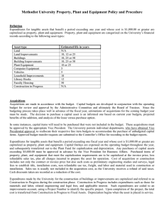 Methodist University Property, Plant and Equipment Policy and Procedure