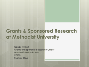 Grants &amp; Sponsored Research at Methodist University Wendy Hustwit