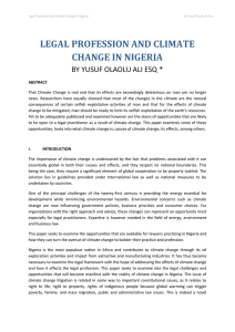 LEGAL PROFESSION AND CLIMATE CHANGE IN NIGERIA