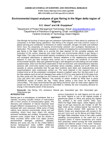 Environmental impact analyses of gas flaring in the Niger delta... Nigeria E.C. Ubani and I.M. Onyejekwe