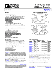 3 A, Low V , Low Noise, CMOS Linear Regulator ADP1763