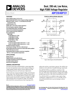 Dual, 200 mA, Low Noise, High PSRR Voltage Regulator ADP220/ADP221 Data Sheet