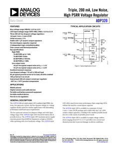 Triple, 200 mA, Low Noise, High PSRR Voltage Regulator ADP320 Data Sheet