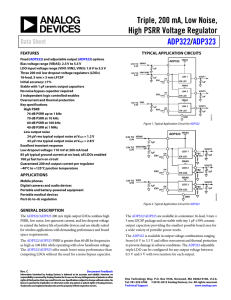 Triple, 200 mA, Low Noise, High PSRR Voltage Regulator / ADP322