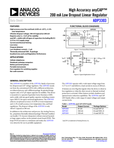 High Accuracy anyCAP™ 200 mA Low Dropout Linear Regulator ADP3303 Data Sheet