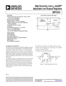 High Accuracy, Low I , anyCAP Adjustable Low Dropout Regulator ADP3334