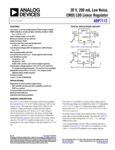 20 V, 200 mA, Low Noise, CMOS LDO Linear Regulator ADP7112 Data Sheet