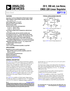 20 V, 200 mA, Low Noise, CMOS LDO Linear Regulator ADP7118 Data Sheet