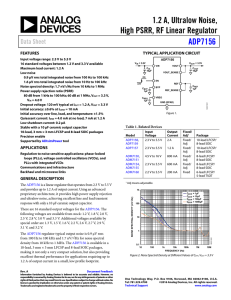 1.2 A, Ultralow Noise, High PSRR, RF Linear Regulator ADP7156 Data Sheet