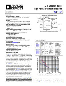 1.2 A, Ultralow Noise, High PSRR, RF Linear Regulator ADP7157 Data Sheet