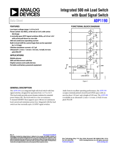Integrated 500 mA Load Switch with Quad Signal Switch ADP1190 Data Sheet