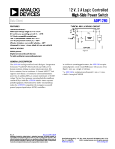 12 V, 2 A Logic Controlled High-Side Power Switch ADP1290 Data Sheet