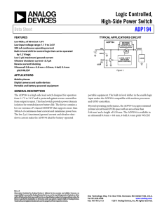 Logic Controlled, High-Side Power Switch ADP194 Data Sheet