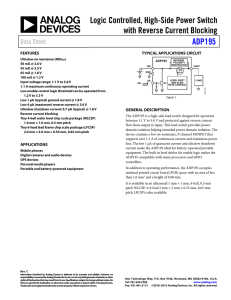 Logic Controlled, High-Side Power Switch with Reverse Current Blocking ADP195 Data Sheet