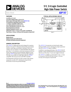 5 V, 3 A Logic Controlled High-Side Power Switch ADP197 Data Sheet