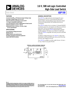 3.6 V, 500 mA Logic Controlled High-Side Load Switch  ADP199