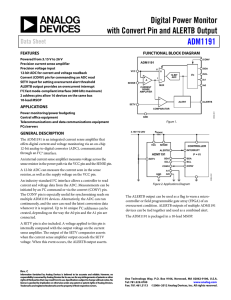 Digital Power Monitor with Convert Pin and ALERTB Output ADM1191 Data Sheet