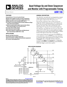 Quad Voltage Up and Down Sequencer and Monitor with Programmable Timing ADM1186