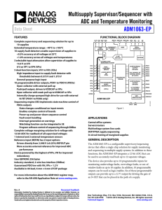 Multisupply Supervisor/Sequencer with ADC and Temperature Monitoring ADM1063-EP Data Sheet