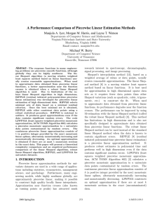 A Performance Comparison of Piecewise Linear Estimation Methods