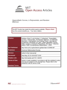 Hyperelliptic Curves, L-Polynomials, and Random Matrices Please share