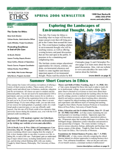Exploring the Landscapes of Environmental Thought, July 10-28