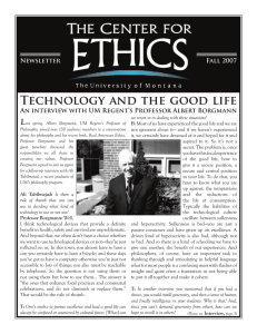 Technology and the good life L Newsletter