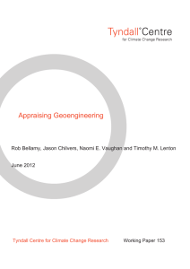 Appraising Geoengineering  June 2012