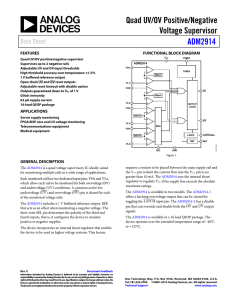 Quad UV/OV Positive/Negative Voltage Supervisor ADM2914 Data Sheet