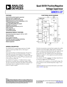 Quad UV/OV Positive/Negative Voltage Supervisor ADM2914-EP