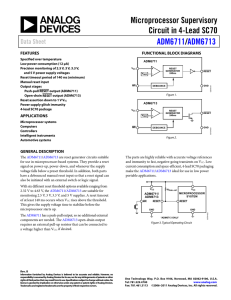 Microprocessor Supervisory Circuit in 4-Lead SC70 / ADM6711