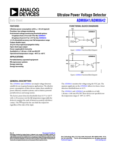 Ultralow Power Voltage Detector / ADM8641 ADM8642