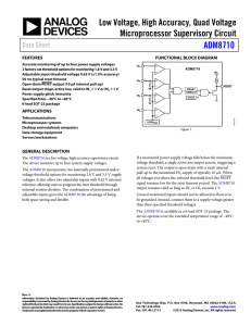 ADM8710 Low Voltage, High Accuracy, Quad Voltage Microprocessor Supervisory Circuit