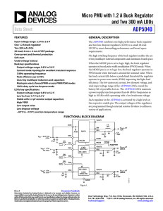 ADP5040 Micro PMU with 1.2 A Buck Regulator Data Sheet