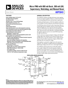 ADP5043 Micro PMU with 800 mA Buck, 300 mA LDO,