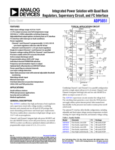 ADP5051 Integrated Power Solution with Quad Buck Regulators, Supervisory Circuit, and I