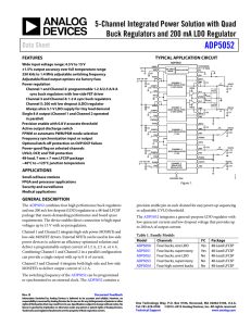 ADP5052 5-Channel Integrated Power Solution with Quad Data Sheet